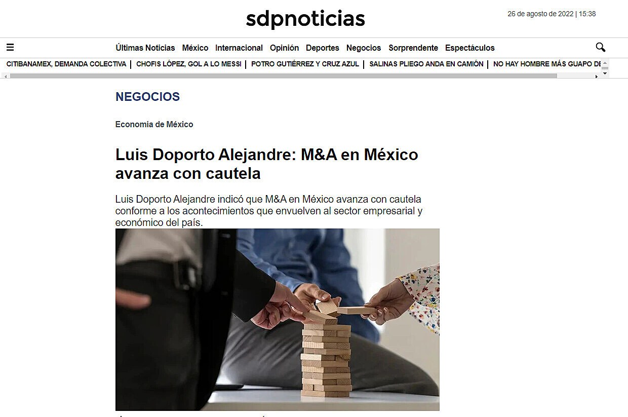 Luis Doporto Alejandre: M&A en Mxico avanza con cautela